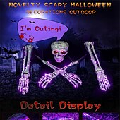お買い得  ハロウィンの屋外-ハロウィーンの照明付きスケルトンランプ 中庭の庭の装飾小道具 LED 発光ゴーストハンド スケルトンハンド 地面に挿入されたランプ 休日の雰囲気の装飾小道具 US 110V 1個