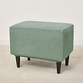 abordables Housse de pouf-Housse de pédale de tabouret housses de pouf extensibles en jacquard housses de rangement pliantes épaisses protecteur de repose-pieds carré avec fond élastique pour le salon