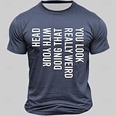 お買い得  メンズおもしろTシャツ-男性の短袖グラフィックTシャツ - 面白い頭の傾きユーモア「それを頭でやるのは本当に変だよ」Tシャツ