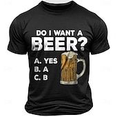 cheap Men&#039;s Graphic T Shirt-Mens Funny Beer Graphic T-Shirt - Hobbies &amp; Lifestyle &#039;Do I Want A Beer?&#039; Humor Short Sleeve Top