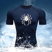 Недорогие Футболки и майки для бега-Муж. Компрессионная футболка Спортивная рубашка Фитнес-рубашка С короткими рукавами Футболка Футболка Повседневные Одежда для спорта и отдыха Лето Пауки