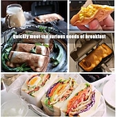 cheap Kitchen Utensils &amp; Gadgets-Double-sided Sandwich Baking Pan Baking Pan Outdoor Double Sided Frying Pan Sandwich Double Sided Nonstick Frying Pan With Removable Handle Aluminum Flip Top Pan