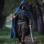levne Pláště a pláštěnky-Retro Středověké Renesanční Přehoz Viking Ranger Elfí Lukostřelba Maškarní kostým Pánské Dámské Keltské Viking Fantazie Plesová maškaráda Večírek Dospělí Přehoz