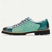 billiga Premium sneakers i läder-gröna vävda lädersneakers för män med snörningsdesign - snygga och bekväma för vardagskläder