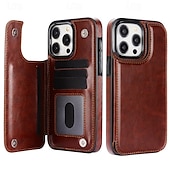 economico Cover per iPhone-telefono Custodia Per iPhone16 iPhone 15 Pro Max Plus iPhone 14 13 12 11 Pro Max Plus Mini SE Per retro Con supporto A calamita Slot per schede Retrò TPU pelle sintetica