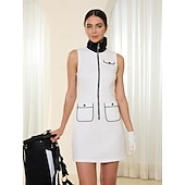 economico Abiti da golf-Per donna vestito da golf Bianco Senza maniche Vestiti Abbigliamento da golf da donna Abbigliamento Abiti Abbigliamento