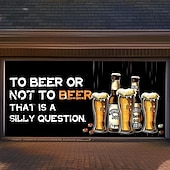cheap Garage &amp; Door Banners-Outdoor Garage Door Cover Banner Beer Vintage Slogan Farmhouse Large Backdrop Decoration for Holiday Outdoor Garage Door Home Wall Decorations