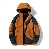 ieftine Jachete Softshell, Fleece &amp; Drumeție-Bărbați Μπουφάν πεζοπορίας Αδιάβροχο μπουφάν Jachetă Hardshell În aer liber Bloc Culoare Termic cald Rezistent la Vânt Rezistent la Apă Jachete 3-în-1 Jachetă de vânt Voiaj Negru Alb Albastru Maro