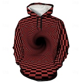 baratos moletons 3d masculinos-Homens Gráfico Moletom Moletons Moletom Manga Longa Moletom com capuz Com Capuz Legal Impressão 3D Preto e Branco Vermelho Outono Inverno Designer