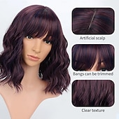 economico Parrucche da festa-parrucca bob a onda sciolta ondulata con parrucche per capelli ricci con botto d&#039;aria parrucche sintetiche per feste cosplay per donne