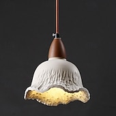 abordables Éclairages pour îlot-Lampe suspendue LED en bois de ciment, source de lumière 3 couleurs, 16/20/50/70 cm, 1/2/3 lumières, luminaire suspendu en béton industriel moderne et élégant, style wabi-sabi japonais, dôme en ciment
