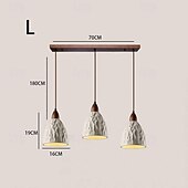 abordables Éclairages pour îlot-Lampe suspendue LED en bois de ciment, source de lumière 3 couleurs, 16/20/50/70 cm, 1/2/3 lumières, luminaire suspendu en béton industriel moderne et élégant, style wabi-sabi japonais, dôme en ciment