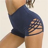 ieftine Pantaloni scurți și bicicliști de yoga-Pentru femei Pantaloni Sport de Sală Pantaloni scurți de yoga Pantaloni scurți de antrenament Eliminat Talie Înaltă Yoga Gimnastică antrenament Pilates Pantaloni scurți Negru Vișiniu Albastru Închis