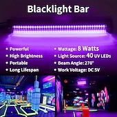 billiga USB Strip-lampor-2st usb uv led blacklight bar 28cm hög intensitet - 385-400nm ultraviolett ljuseffekt för halloween club party disco scenbelysning - lågspänning 5v med på/av-brytare, icke vattentät