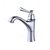 baratos Torneiras de Lavatório de Casa de Banho-Torneira pia do banheiro - Cascata Galvanizar Conjunto Central Monocomando e Uma AberturaBath Taps