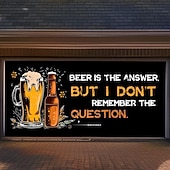 cheap Garage &amp; Door Banners-Outdoor Garage Door Cover Banner Beer Vintage Slogan Farmhouse Large Backdrop Decoration for Holiday Outdoor Garage Door Home Wall Decorations