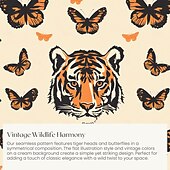 cheap 100% Cotton-Butterfly and Tiger Pattern Duvet Cover Set Set Soft 3-Piece Luxury Cotton Bedding Set Home Decor Gift Twin Full King Queen Size Duvet Cover
