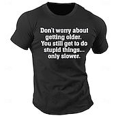 cheap Men&#039;s Graphic T Shirt-Men&#039;s Funny Letter Print T Shirt Tee Top 100% Cotton Short Sleeve Graphic Shirt Black Army Green Comfortable Tee Street Sports Outdoor Fashion Designer Clothing