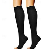 economico Calzini da corsa-Calze a compressione Calze sportive Calzini da corsa 1 paio Di base Per donna Calzini a tubo Traspirante Comodo Allenamento in palestra Calcio Corsa Jogging Ciclismo Gli sport Tinta unita Nylon Nero