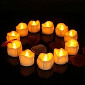 billiga Ljusljus-12st svarta led värmeljus halloween nattlampor levande ljus utomhus inomhus trädgård halloween inredning halloween elektriska ljus batteridrivna halloween lyktor semester fest dekorationer