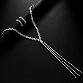 economico Parure di gioielli-I monili nuziali 2 Diamanti d&#039;imitazione 1 collana Orecchini Per donna Classico Dolce Adorabile Lungo Amore Prezioso Parure di gioielli Per Matrimonio Regalo
