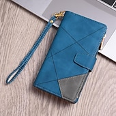 Недорогие Чехлы для Samsung-телефон Кейс для Назначение SSamsung Galaxy Z-сгиб 6 Z Fold 5 Z Fold 4 Z Fold 3 Кошелек для карт Магнитный Молния с ремешком на запястье Ретро Геометрический рисунок ПК Кожа PU