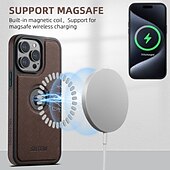 お買い得  iPhone用ケース-電話 ケース 用途 iPhone 16 iPhone 15 プロマックスプラス iPhone 14 13 12 Pro Max Plus バックカバー ワイヤレス充電をサポート 耐衝撃 レトロ風 TPU PUレザー
