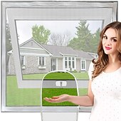 お買い得  窓とドアの画面-調整可能なDIYファイバーグラスメッシュ窓スクリーン、ジッパー開閉付き - ペット用手作り昆虫、非接着ループとフックストラップでカスタマイズ可能なサイズに切れるシートメッシュ