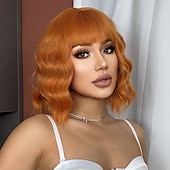 voordelige Synthetische trendy pruiken-Synthetische pruiken Uniformen carrière Kostuums Prinses Gekruld Golvend Middelste stuk Gelaagd kapsel Machinegemaakt Pruik 30.5 cm Oranje Synthetisch haar Dames Cosplay Feest Modieus Oranje