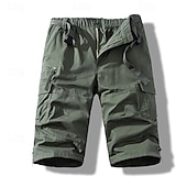 economico Classico-Per uomo Pantaloncini tattici Pantaloncini modello cargo Pantaloncini Bottoni A cordoncino Multi tasca Liscio Indossabile Lunghezza del ginocchio Esterno Giornaliero Campeggio e hiking Di tendenza