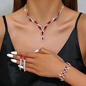 ieftine Seturi de Bijuterii-Seturi de bijuterii 4 buc Ștras Aliaj Cercei Coliere Brățări Pentru femei Elegant Epocă Modă Geometric Geometric Shape Set de bijuterii Pentru Nuntă Petrecere Aniversare