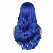 abordables Perruques de fête-Perruques longues ondulées longue perruque bouclée pour femmes partie centrale look naturel cheveux synthétiques Halloween cosplay soirée