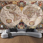 baratos tapeçaria de paisagem-mapa-múndi parede tapeçaria arte decoração cobertor cortina pendurada quarto decoração da sala de estar
