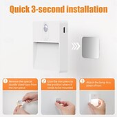 abordables sensor de luces nocturnas-1 luz nocturna LED con sensor de movimiento infrarrojo, atenuación continua, luz nocturna recargable, encendido/apagado automático, colores ajustables para cocina, dormitorio, sala de estar, pasillo,