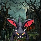 olcso Halloween kellékvilágítás-halloween felfújható modell fekete sárkány macska fény forró levegős modell lámpa udvari pázsit kerti dekorációhoz
