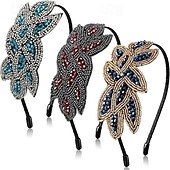 abordables Accesorios y más-Retro Antiguo Rugido 20s 1920s Diadema de estilo flapper Invitado a la boda Moda Mujer Carnaval Mascarada Evento / Fiesta Recepción de Boda Despedida de Soltera Adulto Para la Cabeza Todas las