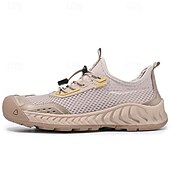 billiga Herrsneakers-Herr Sneakers PU Läder Tyg Bekväm Halksäker Snörning Mandel Svart Grå