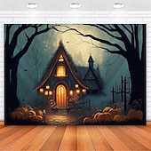 cheap Halloween Wall Tapestries-Halloween Creepy Forest Hanging Tapestry Wall Art Large Tapestry Mural Decor Photograph Backdrop Blanket Curtain Home Bedroom Living Room Decoration Glommy Ghost Graveyard