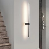 billiga Vägglampor för inomhusbelysning-led inomhusvägglampor 3-färgs ljuskälla 97cm 1st/2st 8w ip20 lång list modern nordisk rotationsvägglampa med linjärt rör för sovrumstrappa hall bakgrundsbelysning 110-240v