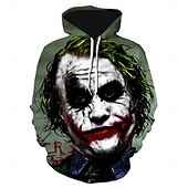 levne Mikiny s kapucí-Art the Klaun Kapuce Animák Manga Anime 3D Přední kapsa Grafika Klokaní kapsa Pro Pro páry Pánské Dámské Dospělé předvečer Všech svatých Karneval Plesová maškaráda 3D tisk Běžné / Denní