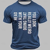 お買い得  メンズおもしろTシャツ-男性の短袖グラフィックTシャツ - 面白い頭の傾きユーモア「それを頭でやるのは本当に変だよ」Tシャツ