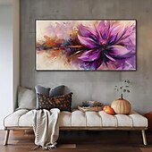 preiswerte Blumen-/Botanische Gemälde-Sommerblüten dicke Textur Ölgemälde handgemaltes Ölgemälde lebendige Blumen Ölgemälde handgemachte Wandkunst moderne Boho 3D Messer große Leinwand Dekor Qualität Haus Textur Gemälde