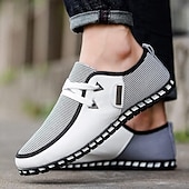 preiswerte Herrenpantoletten &amp; -slipper-schwarz-weiße gewebte Slip-On-Freizeitschuhe für Herren für Komfort und Stil