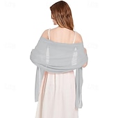 abordables Châles-Châles et enveloppes en mousseline de soie douce, écharpe pour robes de soirée, étole de mariage