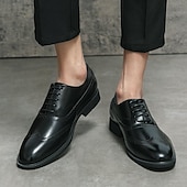 tanie Formalny-męskie klasyczne brązowe buty typu oxford z zapięciem na rzepy – skórzane buty typu brogsy na spotkania biznesowe, wesela i formalne imprezy