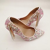 cheap Semi-Formal-Elegant White Rhinestone and Pearl Bridal Heels for Women – Wedding Shoes with Crystal-Embellished Stiletto and Bow Detail