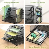 economico Forniture per ufficio-scaffale per documenti da ufficio scaffale da tavolo multistrato scaffale per archiviazione di file per forniture per ufficio