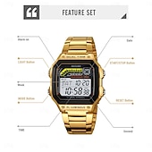 cheap Digital Watches-SKMEI Men Digital Watch Fashion Casual Business Wristwatch Luminous Stopwatch Alarm Clock Countdown Steel TPU Watch