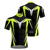 abordables Maillots pour hommes-Homme Maillot Velo Cyclisme Manche Courte Cyclisme Tee-shirt Maillot Top avec 3 poches arrière VTT Vélo tout terrain Respirable Séchage rapide Jaune Rouge Bleu Bloc de couleur Des sports Vêtement