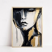 preiswerte Abstrakte Gemälde-handgemaltes abstraktes Pattle Knife Frauengesicht Ölgemälde Wandkunst weibliche Figur Wandkunst Gold- und Weißgemälde handgemachte Wandkunst Frauenkunst Ölgemälde für Wandkunst moderne Wohnkunst